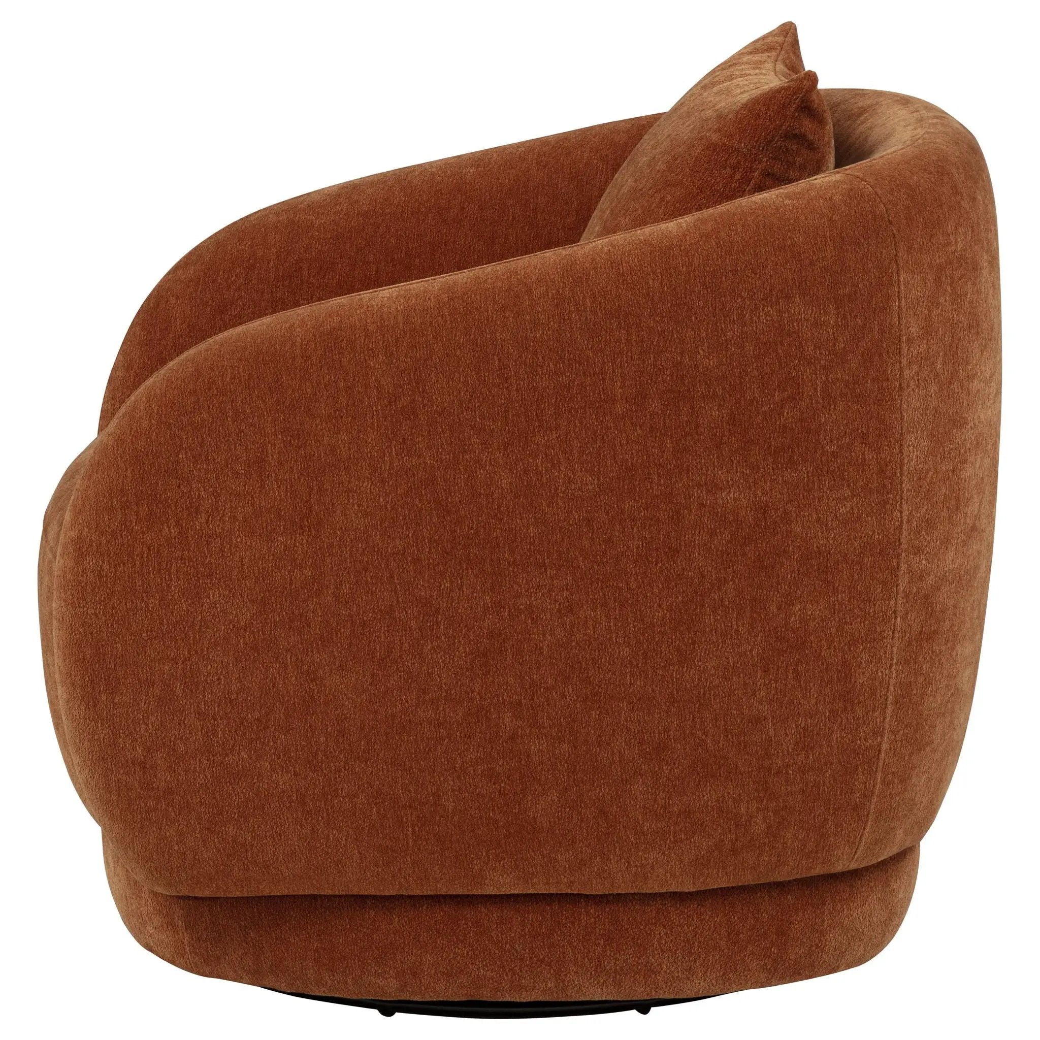 Arnaud Chenille Upholstered Swivel Accent Chair Burnt Orange by Unique Piece Furniture