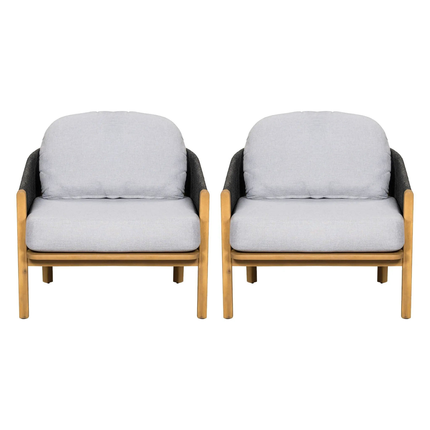 Grotta Outdoor Wood Club Chair Set of 2 by HouseOfZazla