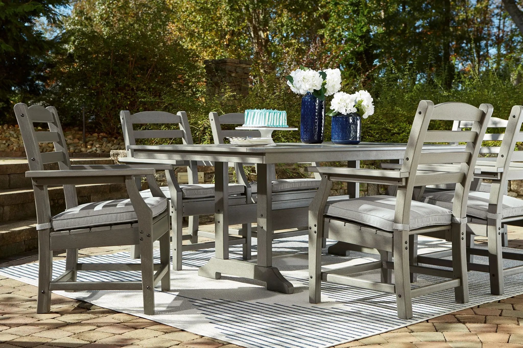 Visola - RECT Dining Table w/Umb OPT - Gray by Unique Piece Furniture