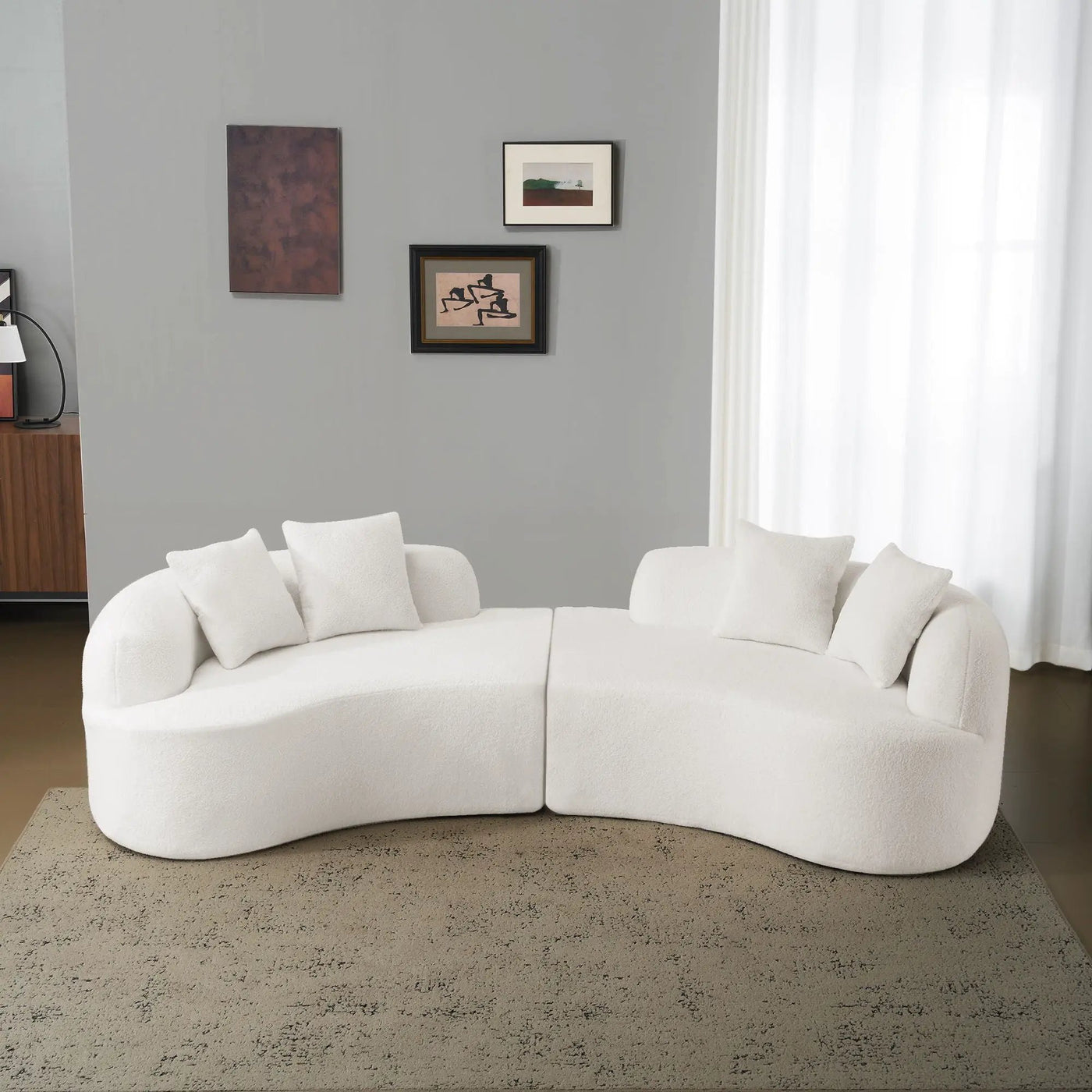 Curved 4 Seater Full Compression Sponge Sofa by HouseOfZazla
