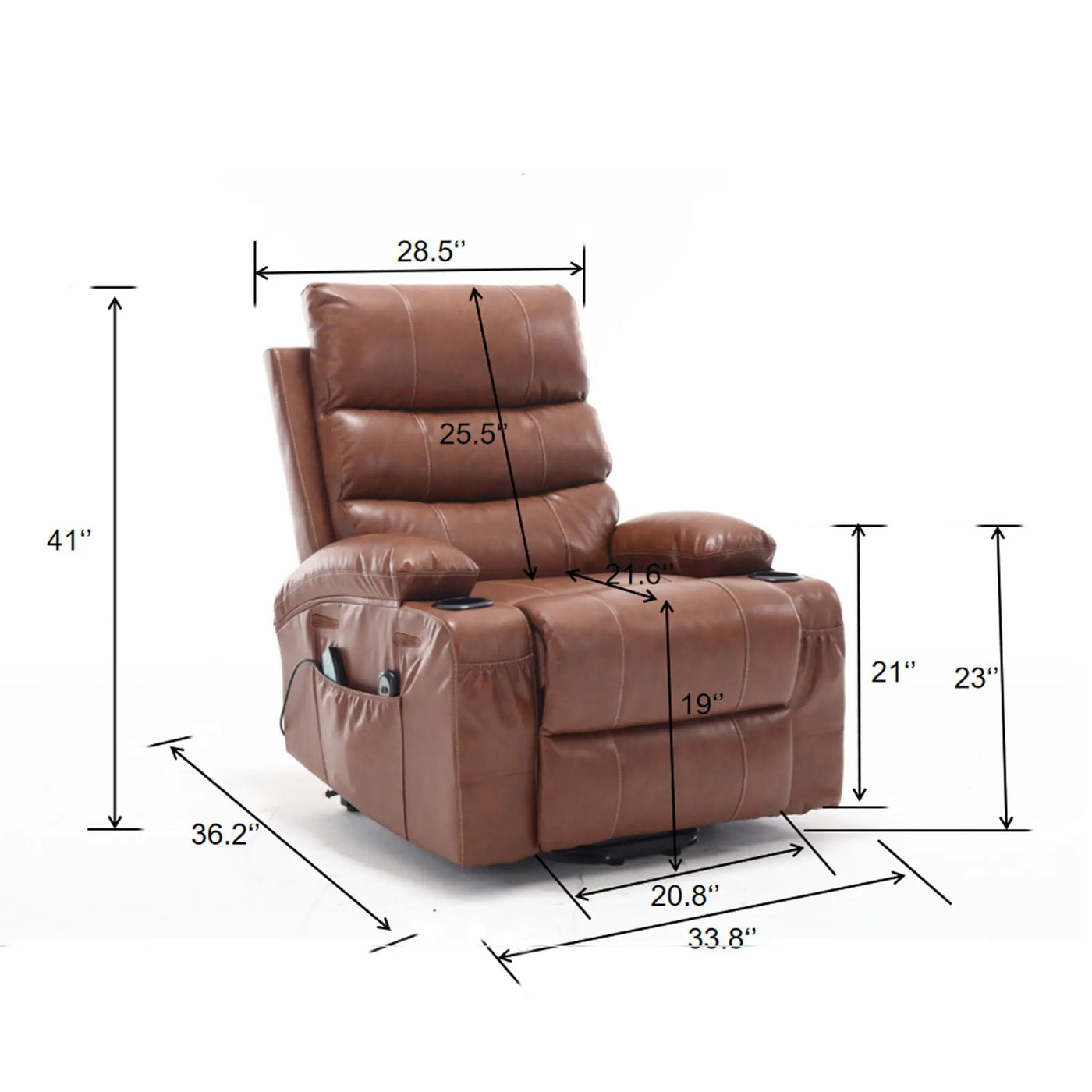 Large Electric Power Lift Recliner Chair Sofa with Massage and Heat by HouseOfZazla