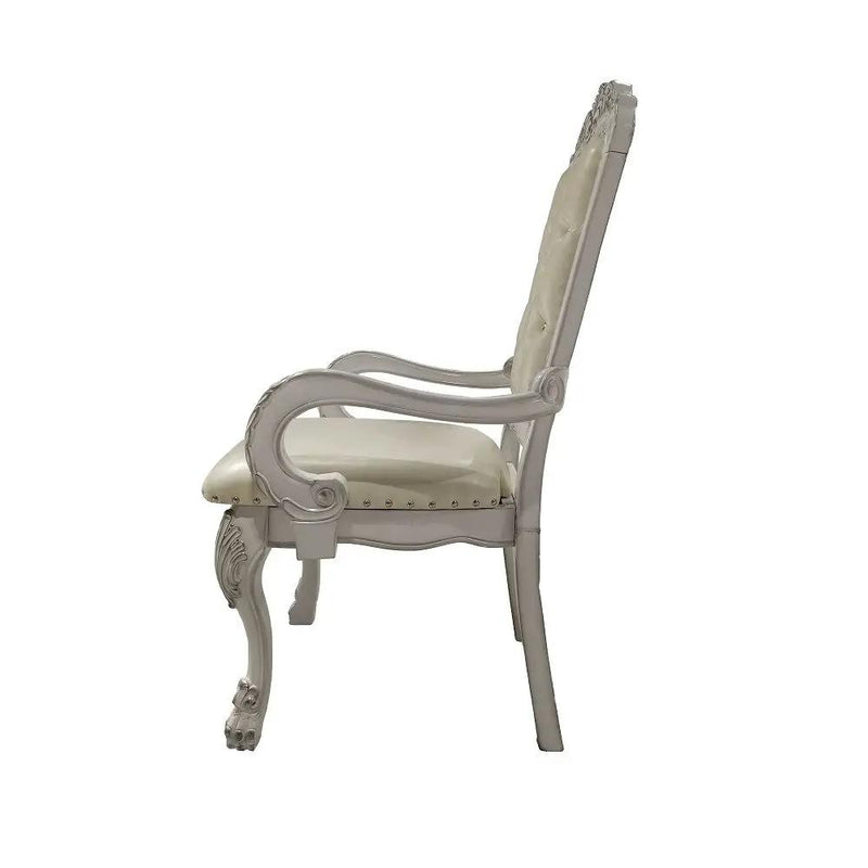 Dresden - Synthetic Leather Arm Chair (Set of 2) - Bone White by Unique Piece Furniture