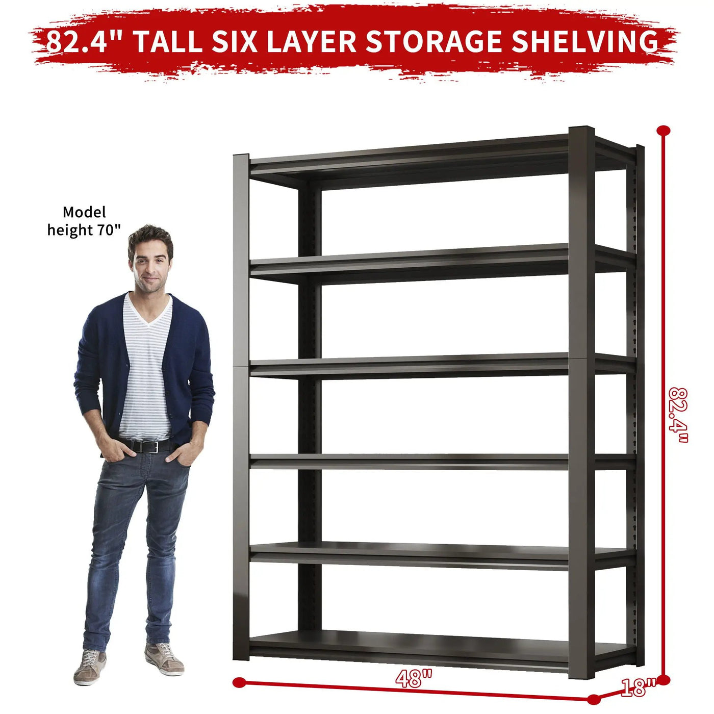 Industrial Heavy Duty Metal Garage Shelving Unit, Adjustable Storage Rack by HouseOfZazla