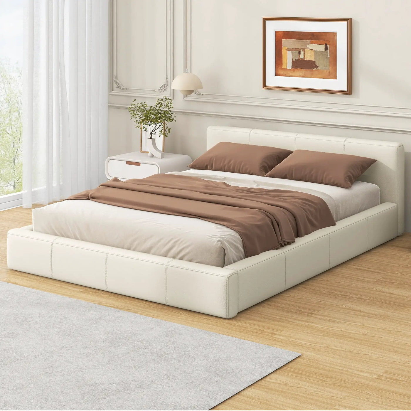Stylish Upholstered Bed With Birch Wood Frame by HouseOfZazla