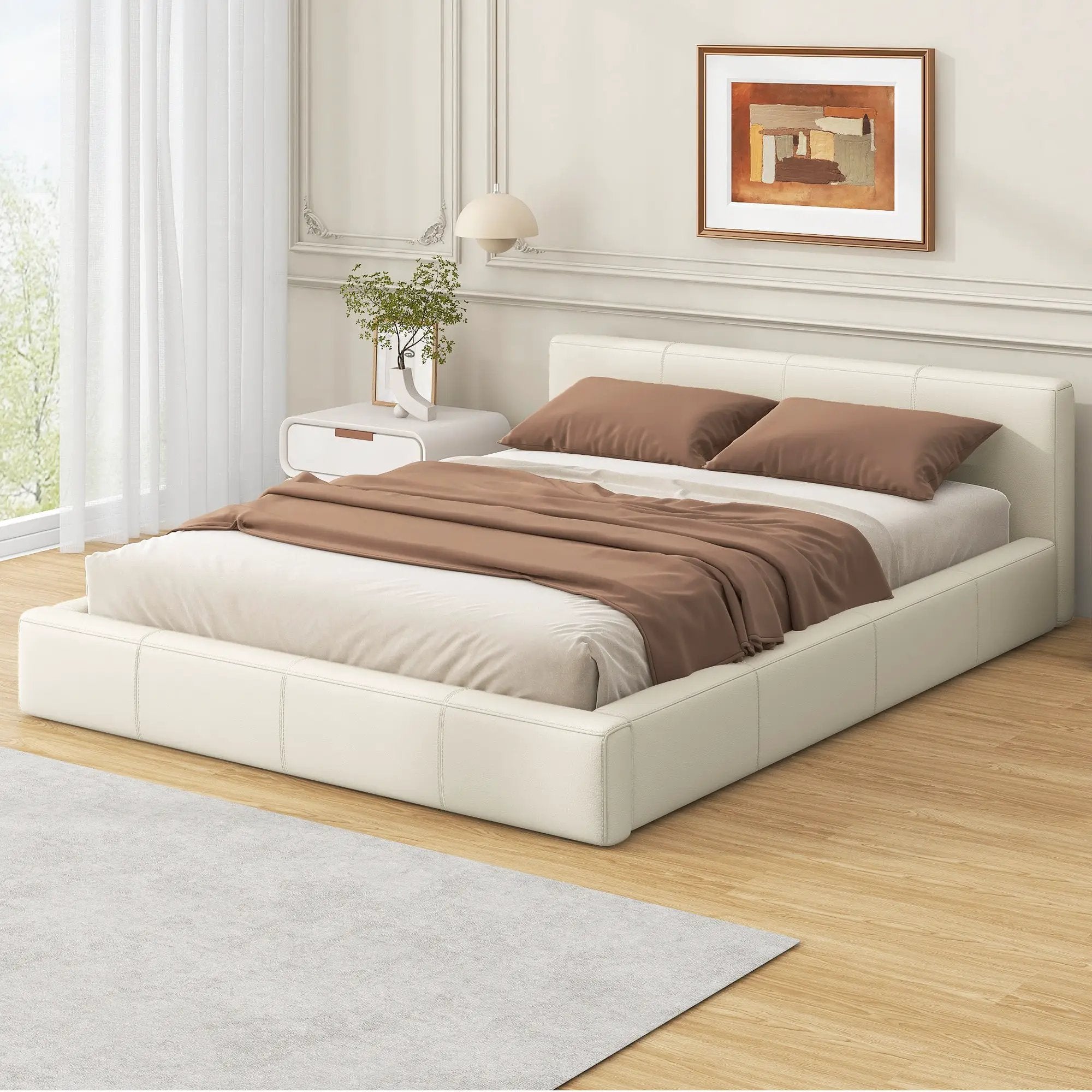 Stylish Upholstered Bed With Birch Wood Frame by HouseOfZazla