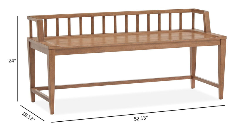 Lindon - Arm Bench With Low Back - Light Brown, photo 5 of 7