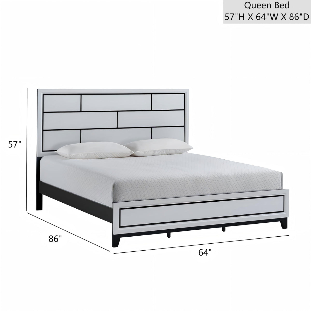 Durable Panel Bed Frame with Modern Design - Dark Gray or White, photo 6 of 12