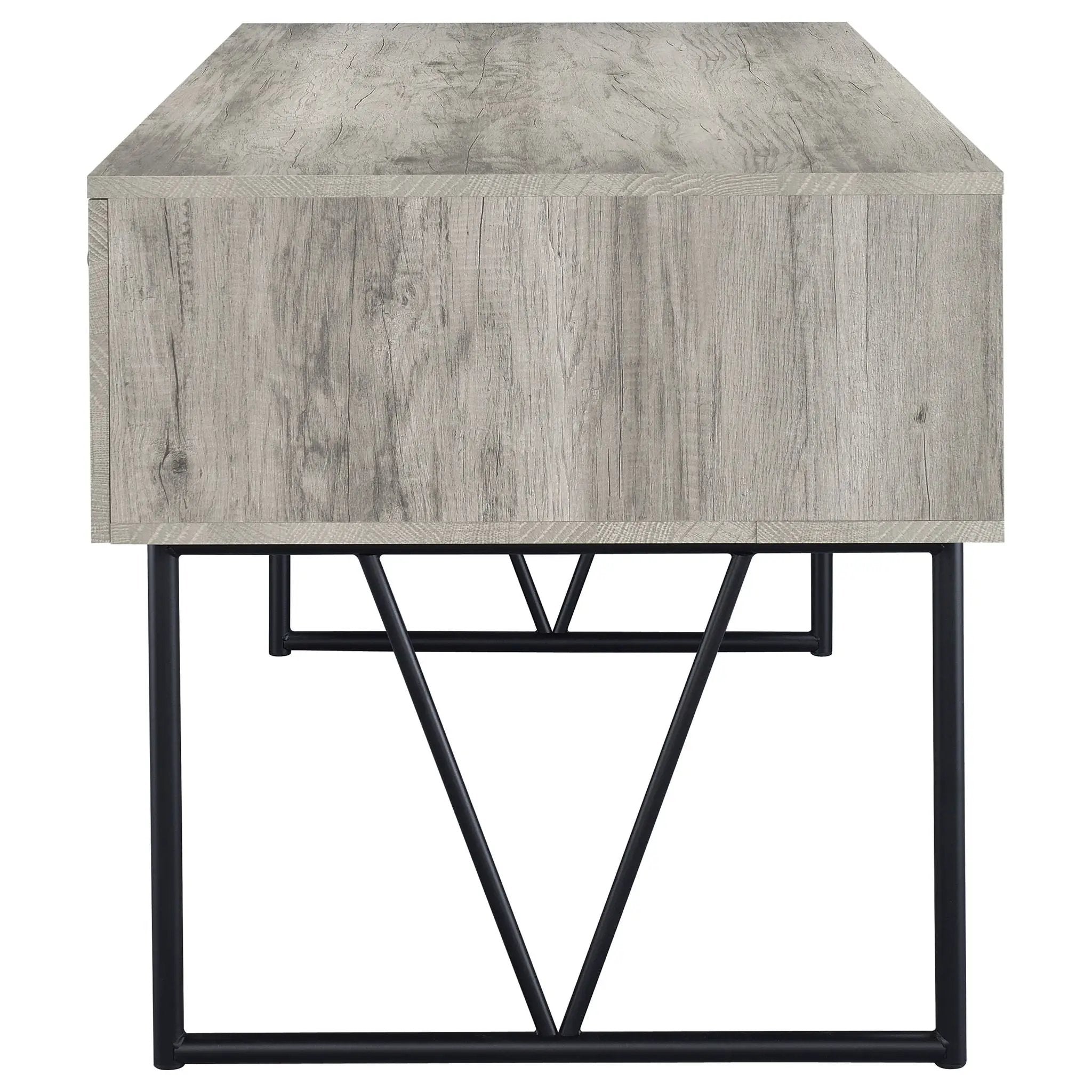 Analiese 63-inch 4-drawer Writing Desk Grey Driftwood by Unique Piece Furniture