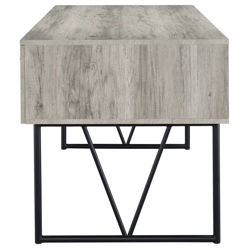 Analiese 63-inch 4-drawer Writing Desk Grey Driftwood by Unique Piece Furniture