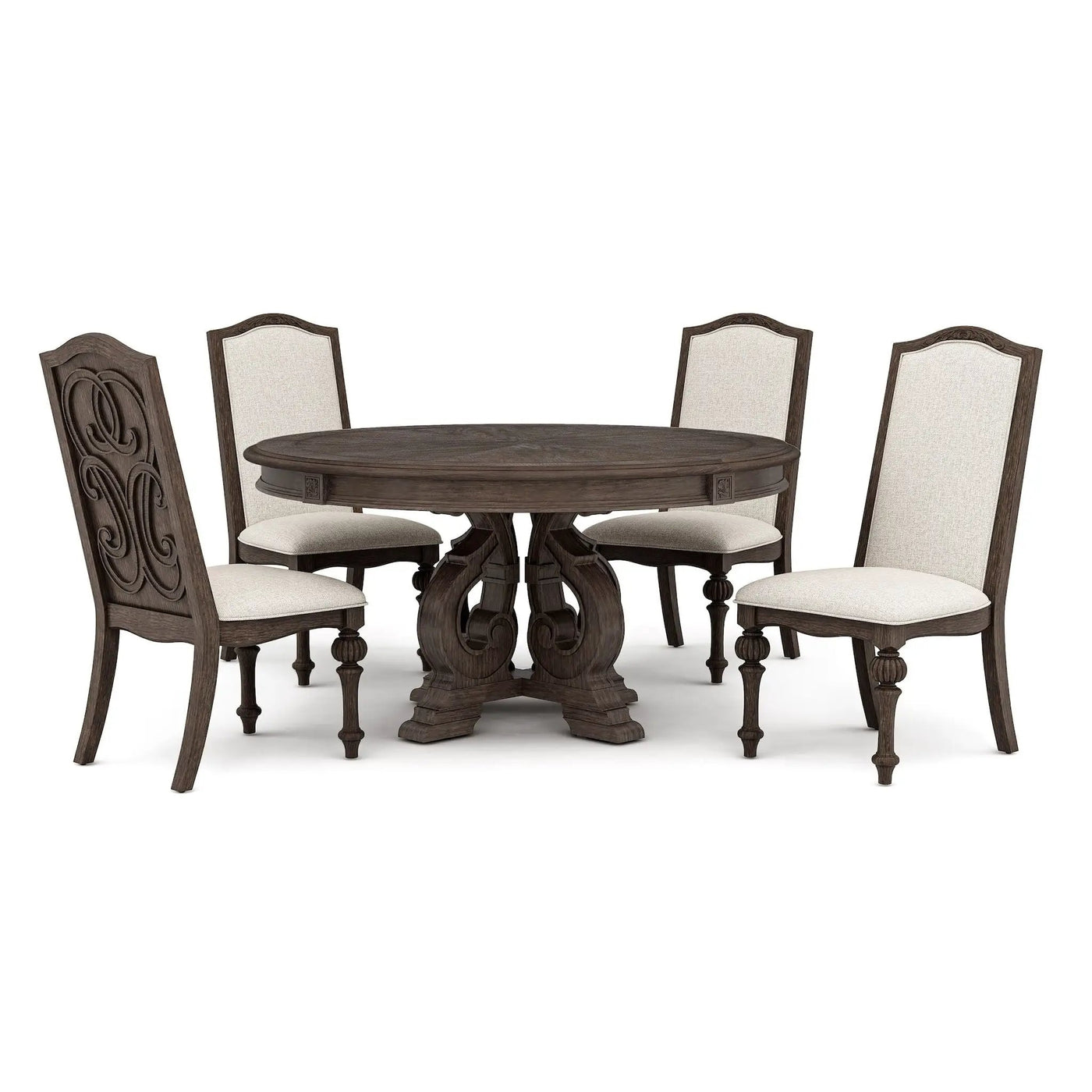 Elegant Dining Set Round Table And Side Chairs by Unique Piece Furniture