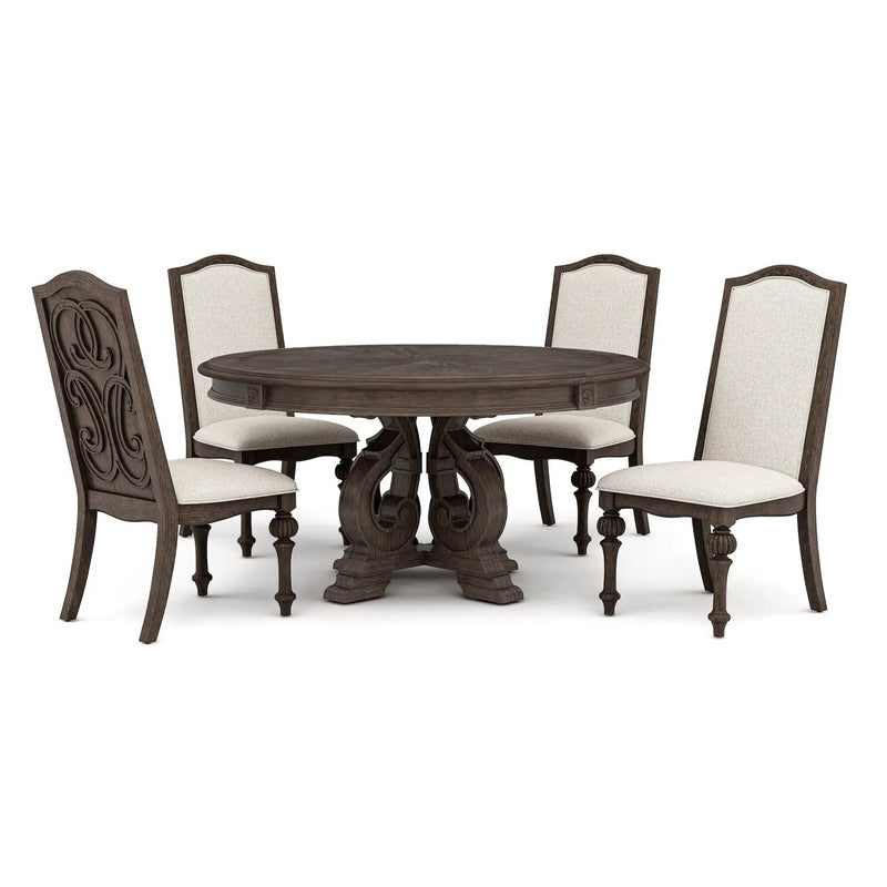 Elegant Dining Set Round Table And Side Chairs by Unique Piece Furniture