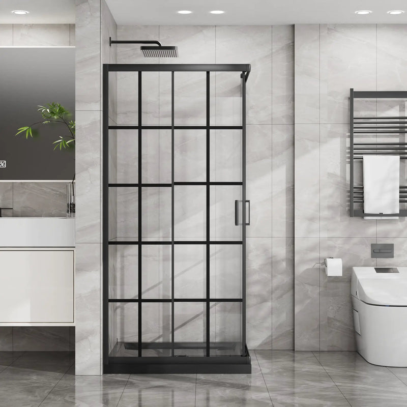 Goodyo Corner Shower Enclosure with Double Sliding Doors by HouseOfZazla
