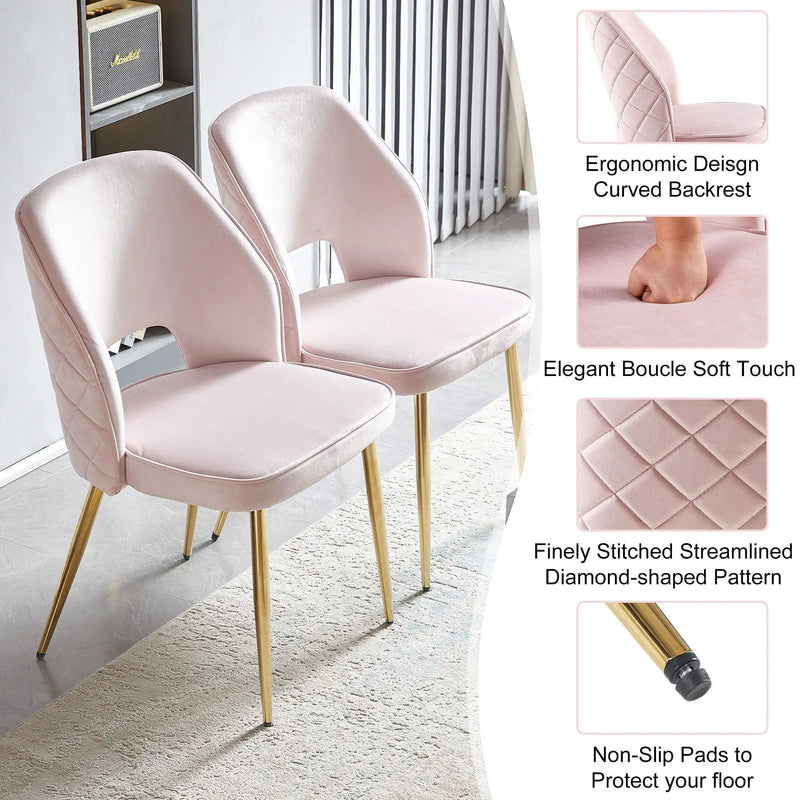 Dining Chairs With Metal Legs And Hollow Back Upholstered Dining Chairs by HouseOfZazla