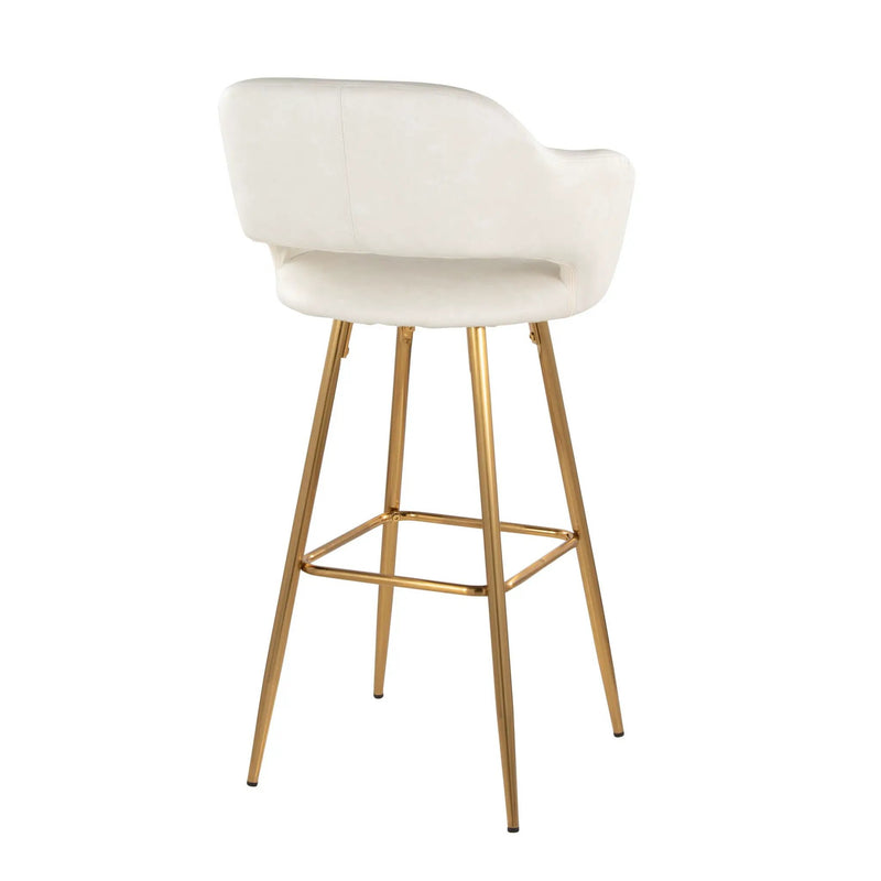 Margarite - Contemporary Fixed Height Barstool With Footrest (Set of 2) With Square by Unique Piece Furniture