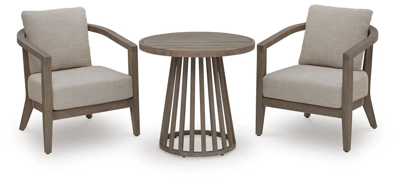 Joy Lagoon - Outdoor Chairs With Cushions/Table (Set of 3) - Beige by Unique Piece Furniture