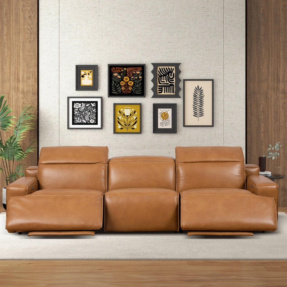 Triple Power Recliner Sofa with Three-Stage Reclining - Tan, photo 8 of 13