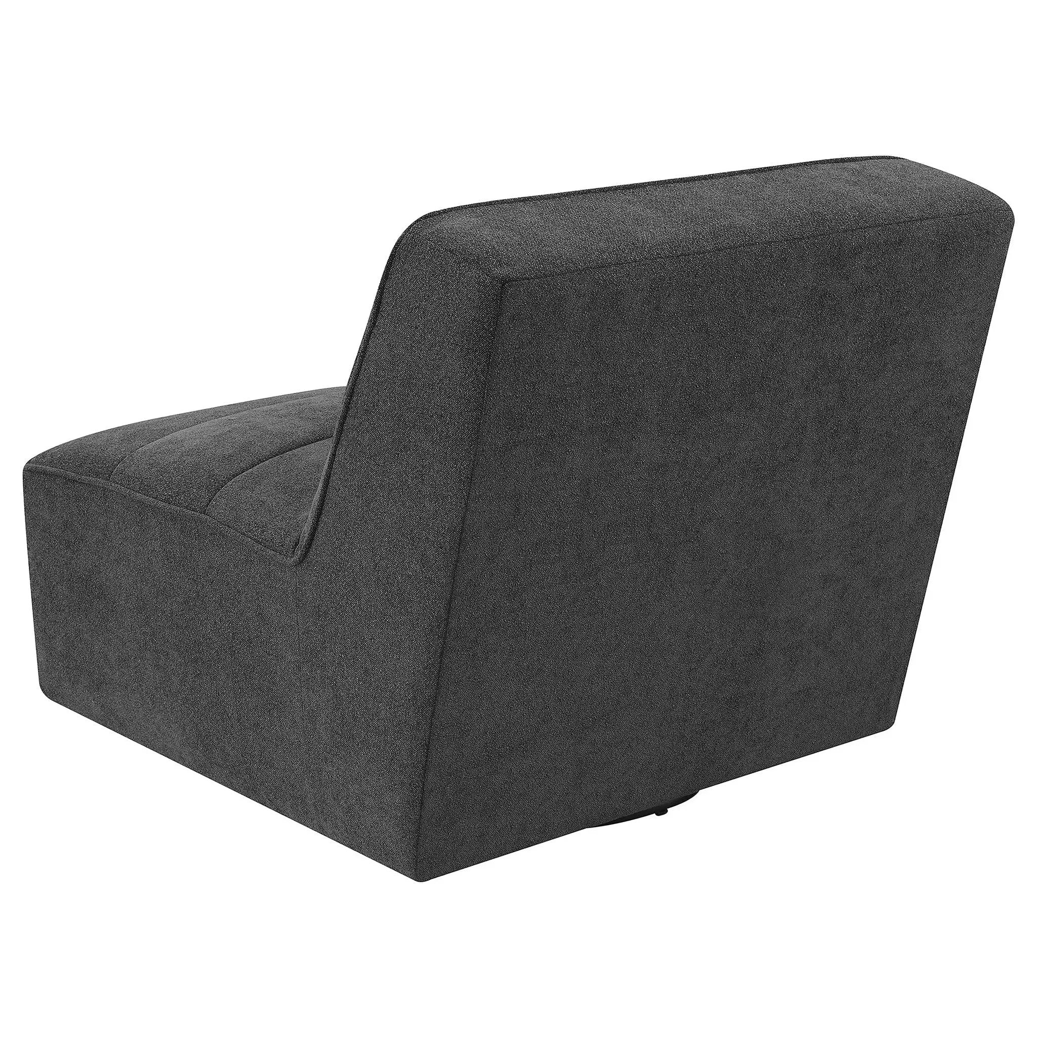 Cobie Upholstered Armless Swivel Chair Dark Charcoal by Unique Piece Furniture