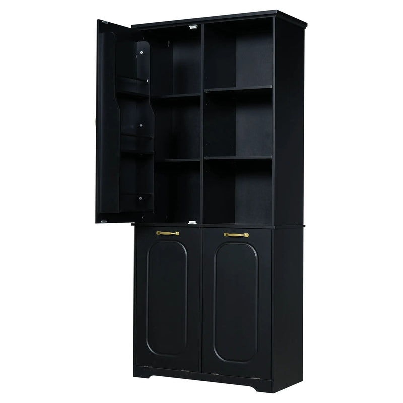 Freestanding Tall Storage Cabinet With 2 Tilt-Out Hampers by HouseOfZazla