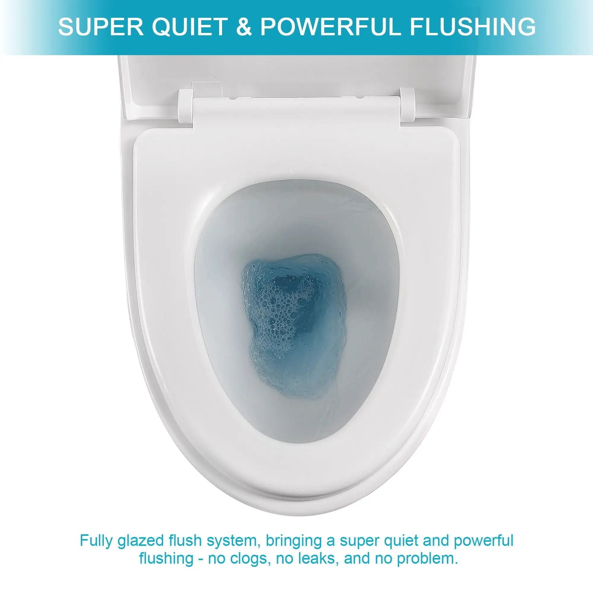 1 Piece Toilet With Soft Closing Seat - White by HouseOfZazla