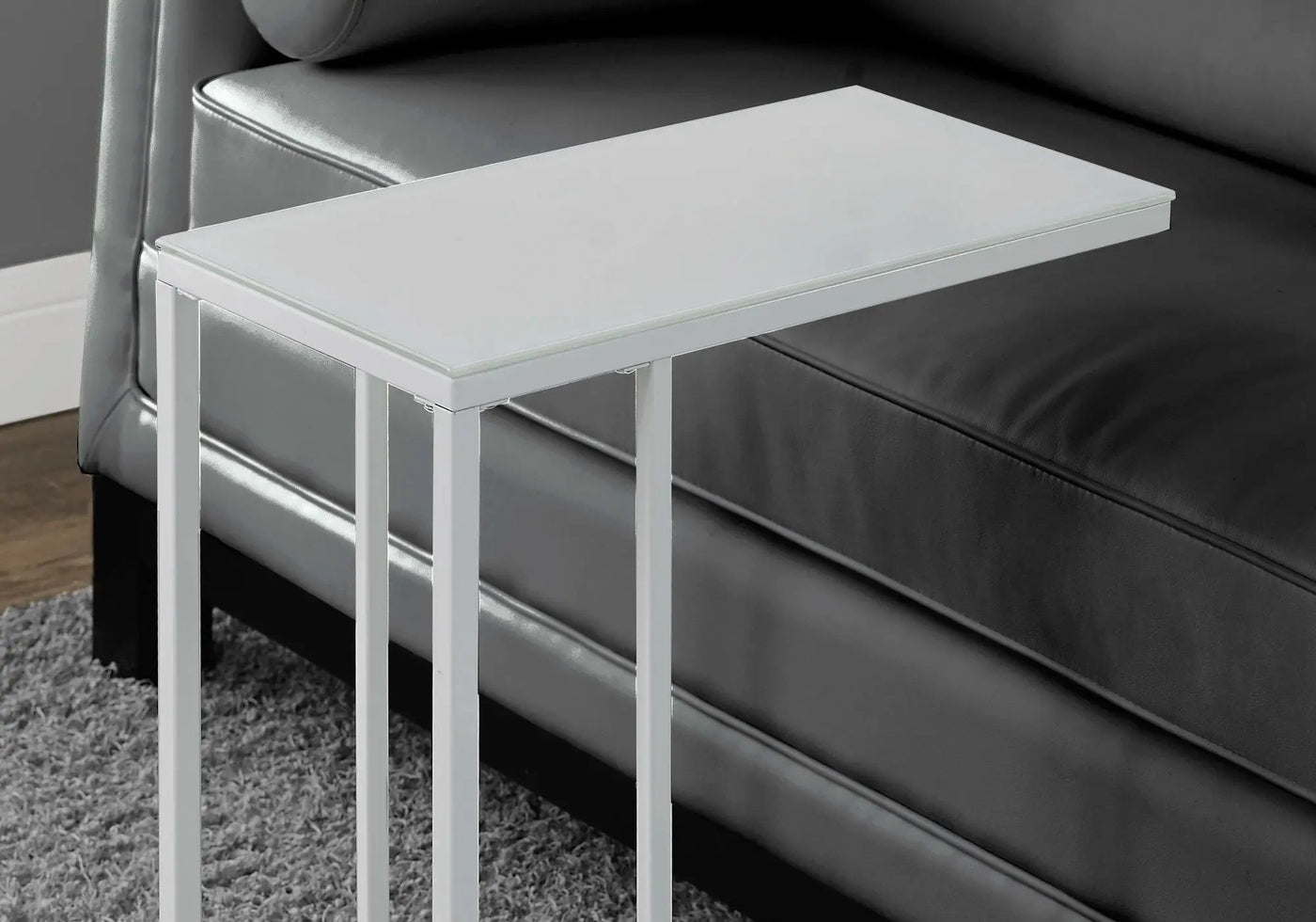 Accent Table, C-Shaped with Tempered Glass - Contemporary & Modern by HouseOfZazla