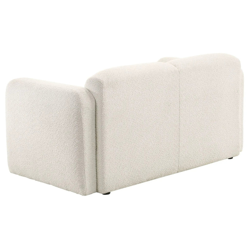 Dorset Fabric Upholstered Round Track Arm Loveseat White by Unique Piece Furniture