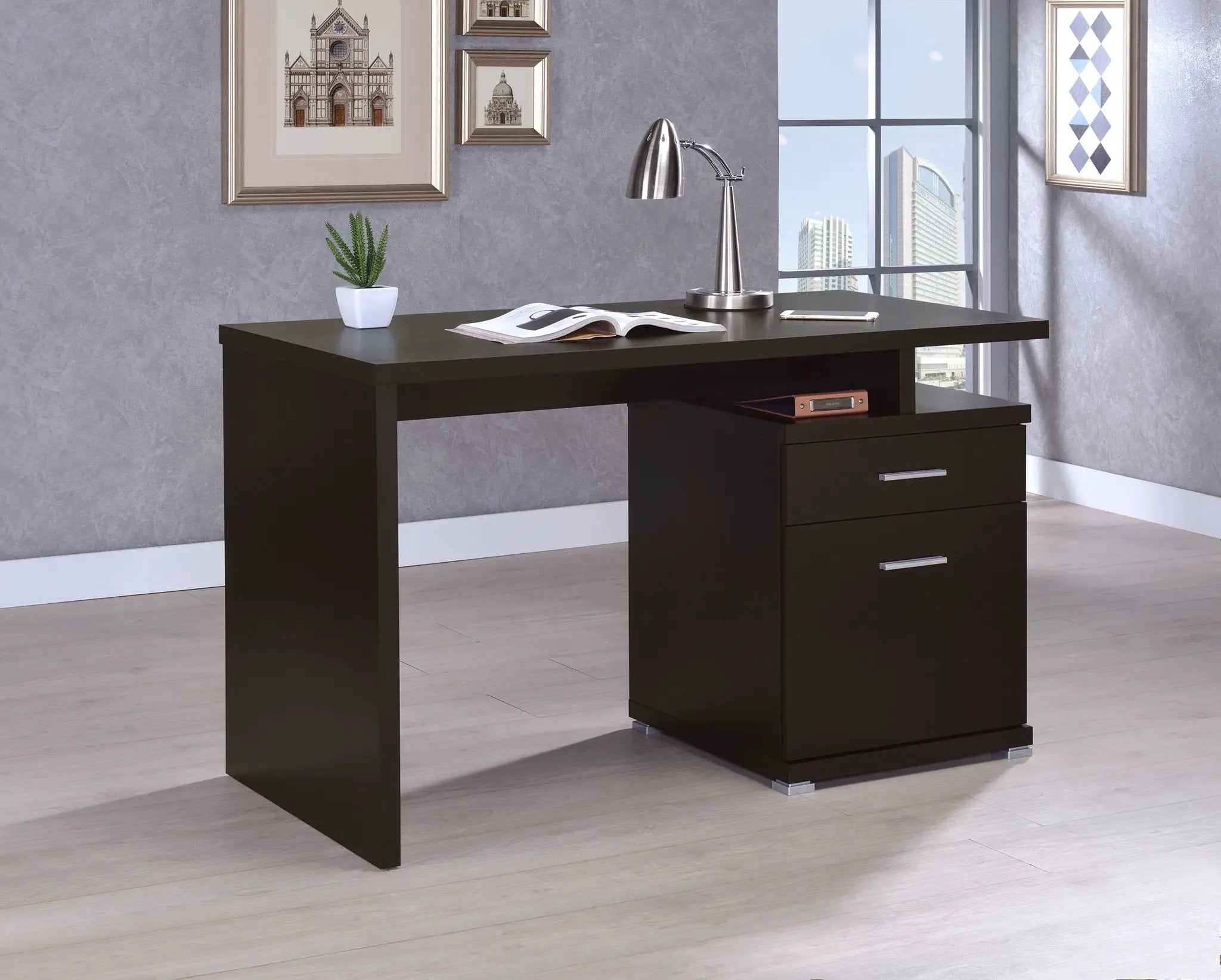 Irving 47-inch 2-drawer Office Computer Desk Cappuccino by Unique Piece Furniture