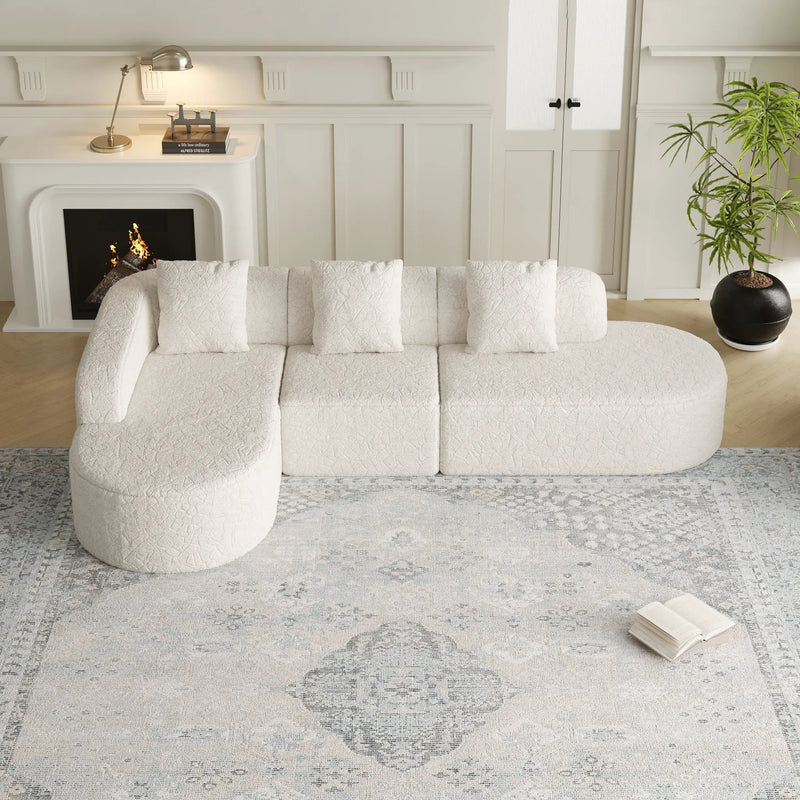 111.8-Inch L-Shaped Curved Modular Sofa by HouseOfZazla