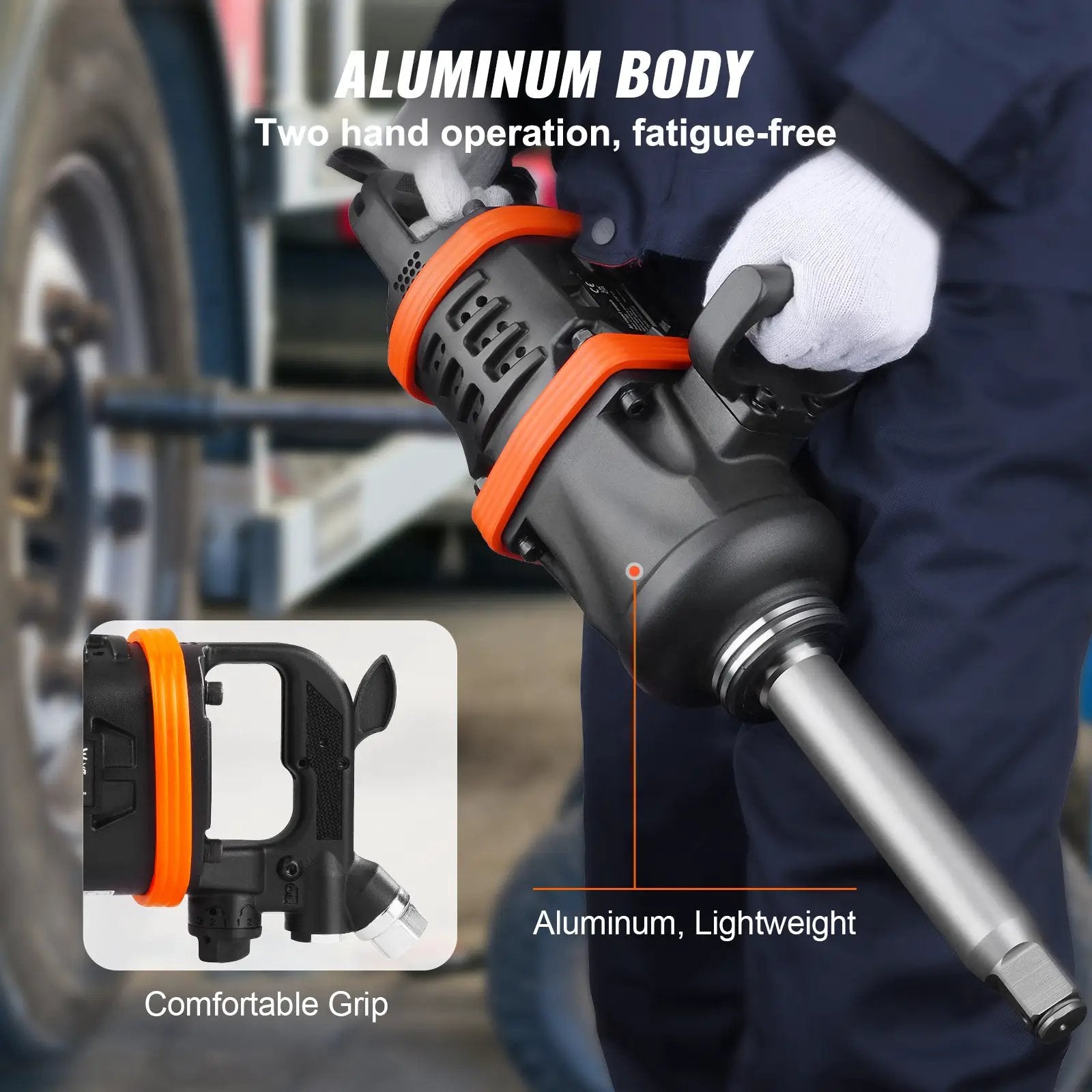 1 Inch Air Impact Wrench with 5175 ft-lbs Torque and 8 Inch Extended Anvil by HouseOfZazla