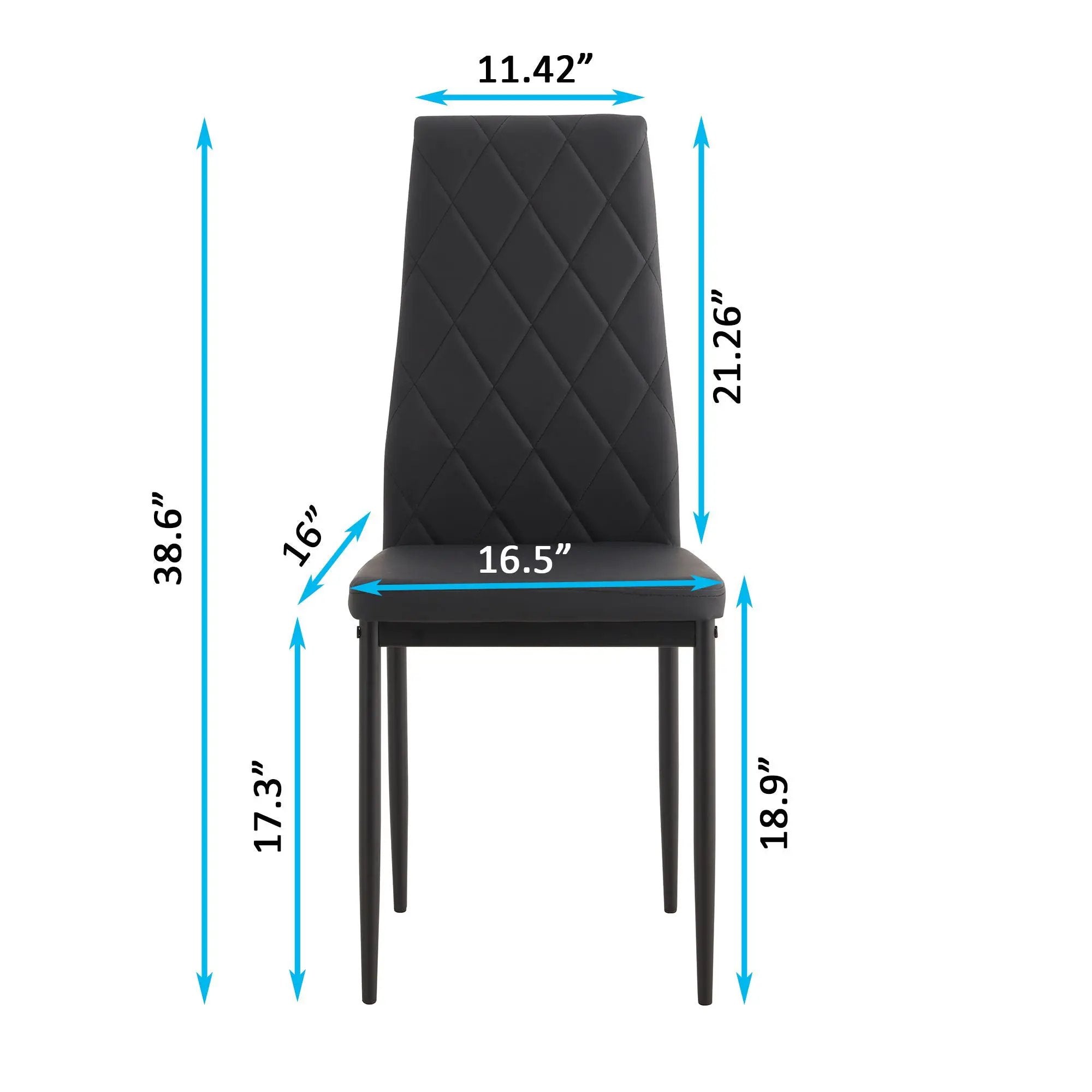 Modern 5 Piece Dining Table Set With Glass Top And Chairs - Black by HouseOfZazla