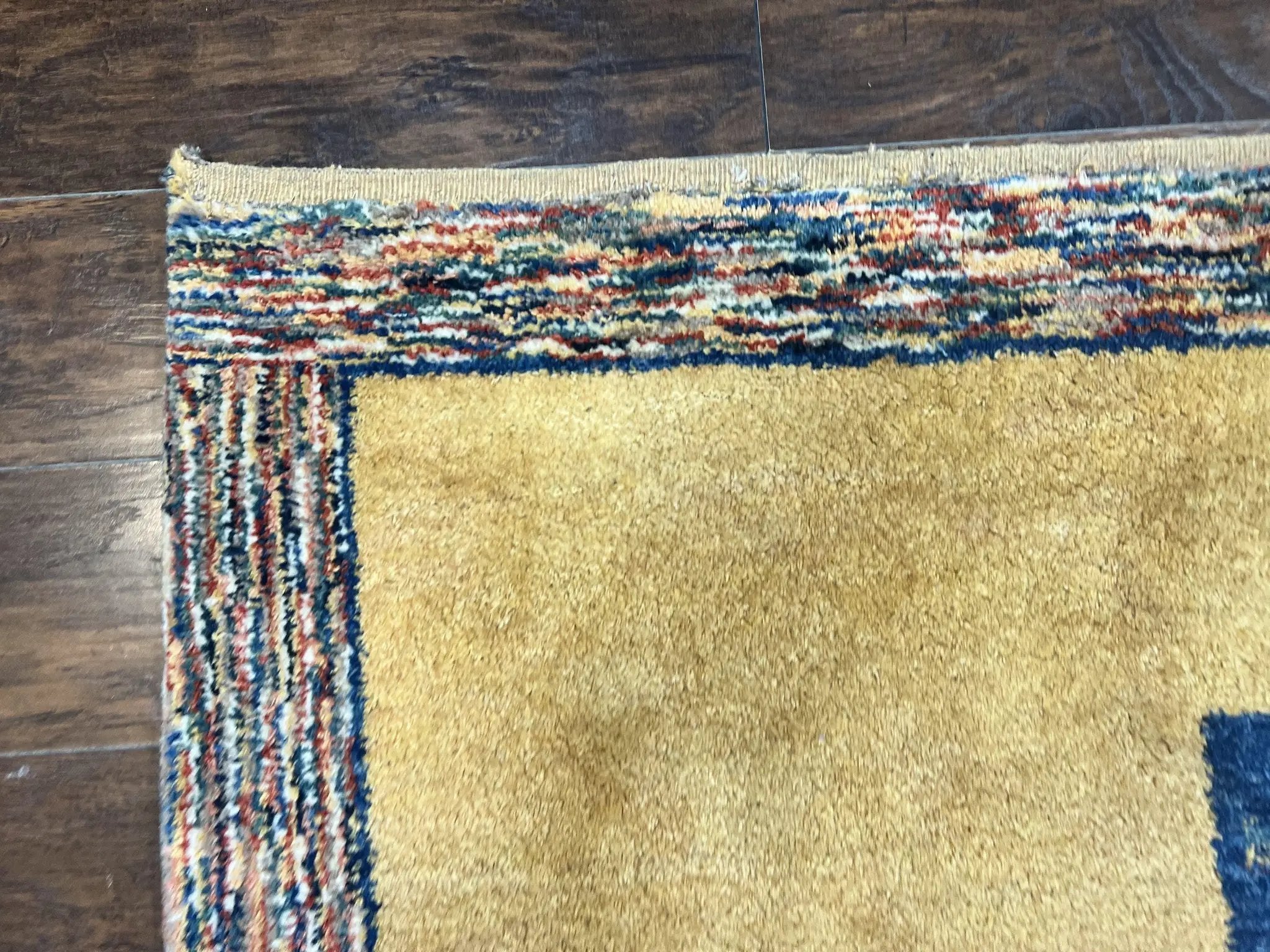 Indo Gabbeh Rug 3.7 x 5, Tribal Rug, Boho Rug, Wool Handmade Carpet by Jewel Rugs