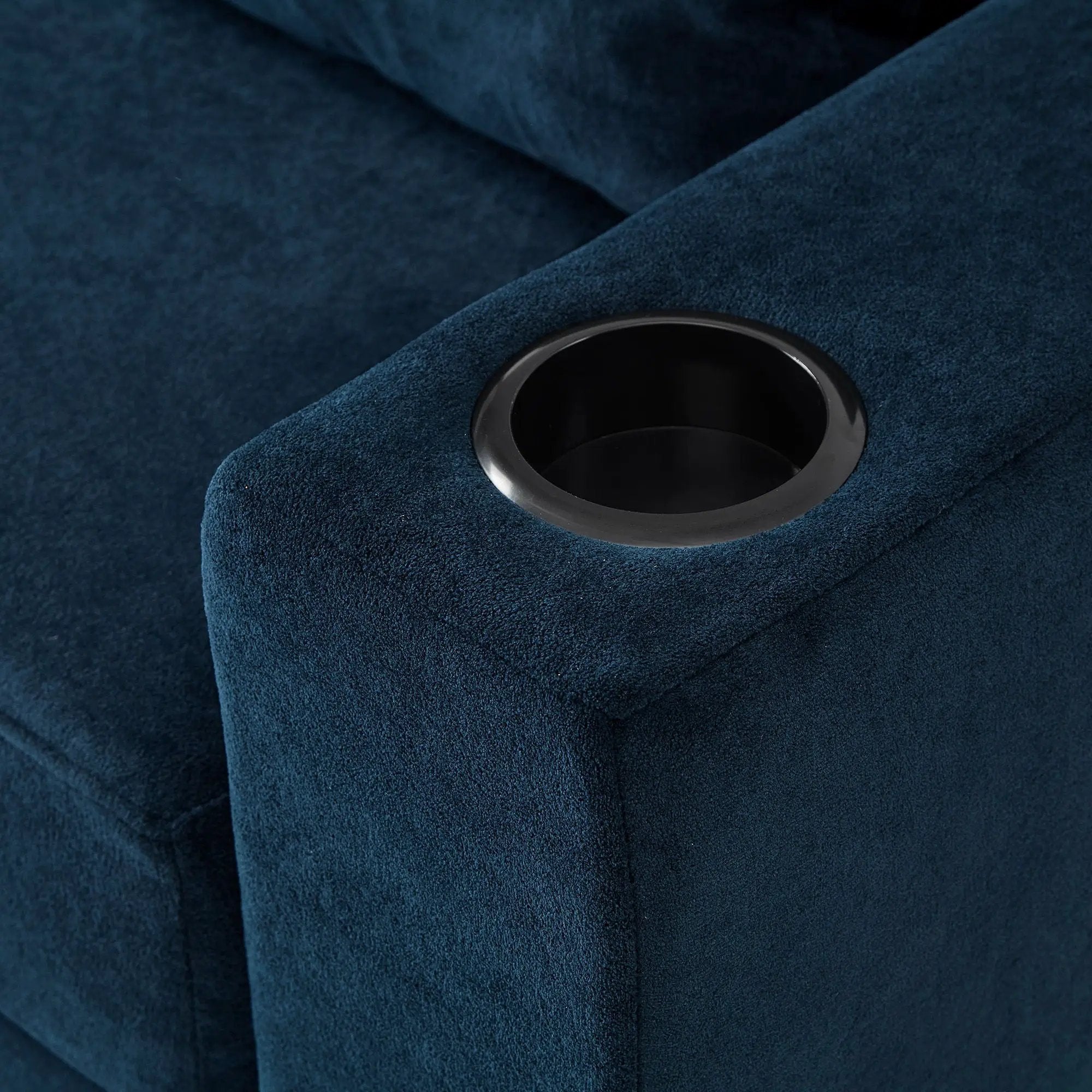 Modern Style Armchair Chaise Lounge Sofa Couch With Movable Storage Ottoman, USB Ports, Cup Holders, Phone Holder, Side Pockets by HouseOfZazla