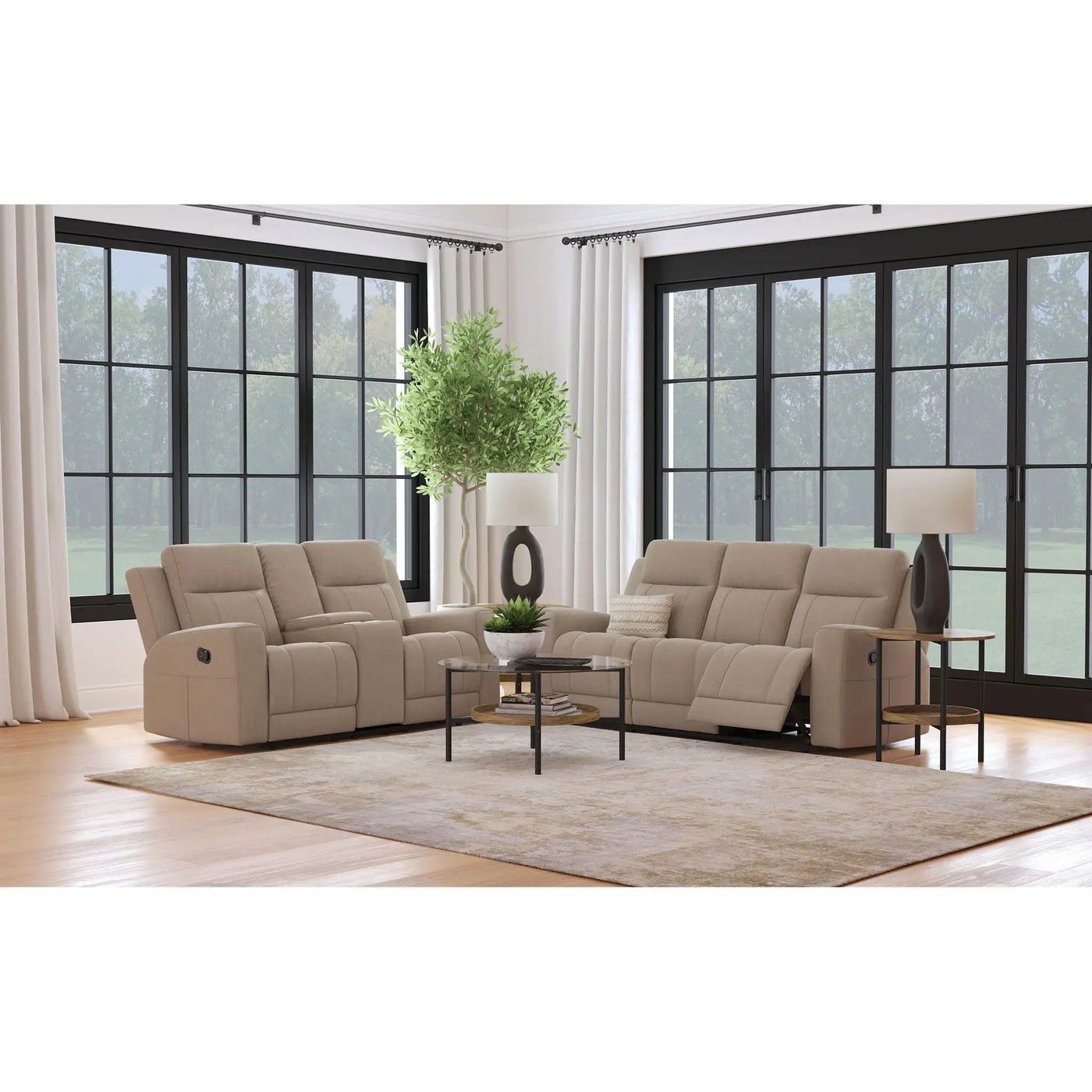 Slater - 2 Piece Reclining Sofa Set With Manual Recline by HouseOfZazla