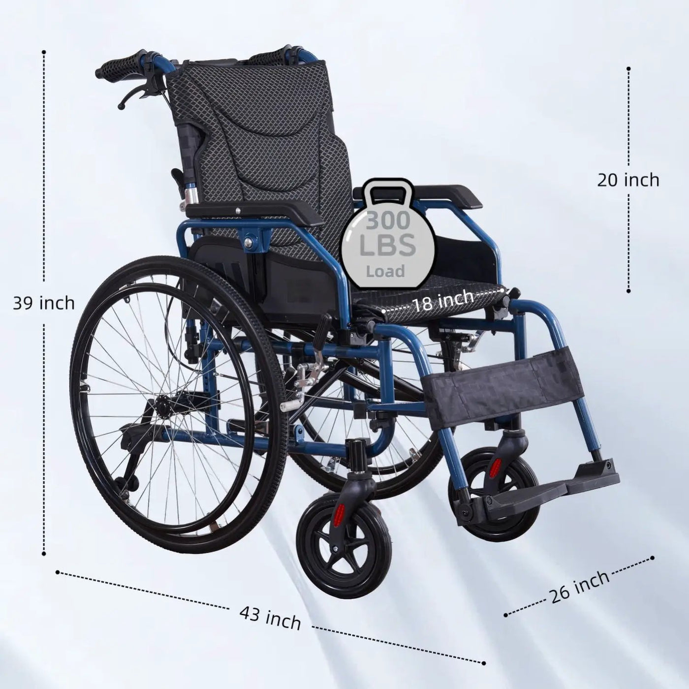 Premium Foldable Transport Wheelchair for Adults by HouseOfZazla