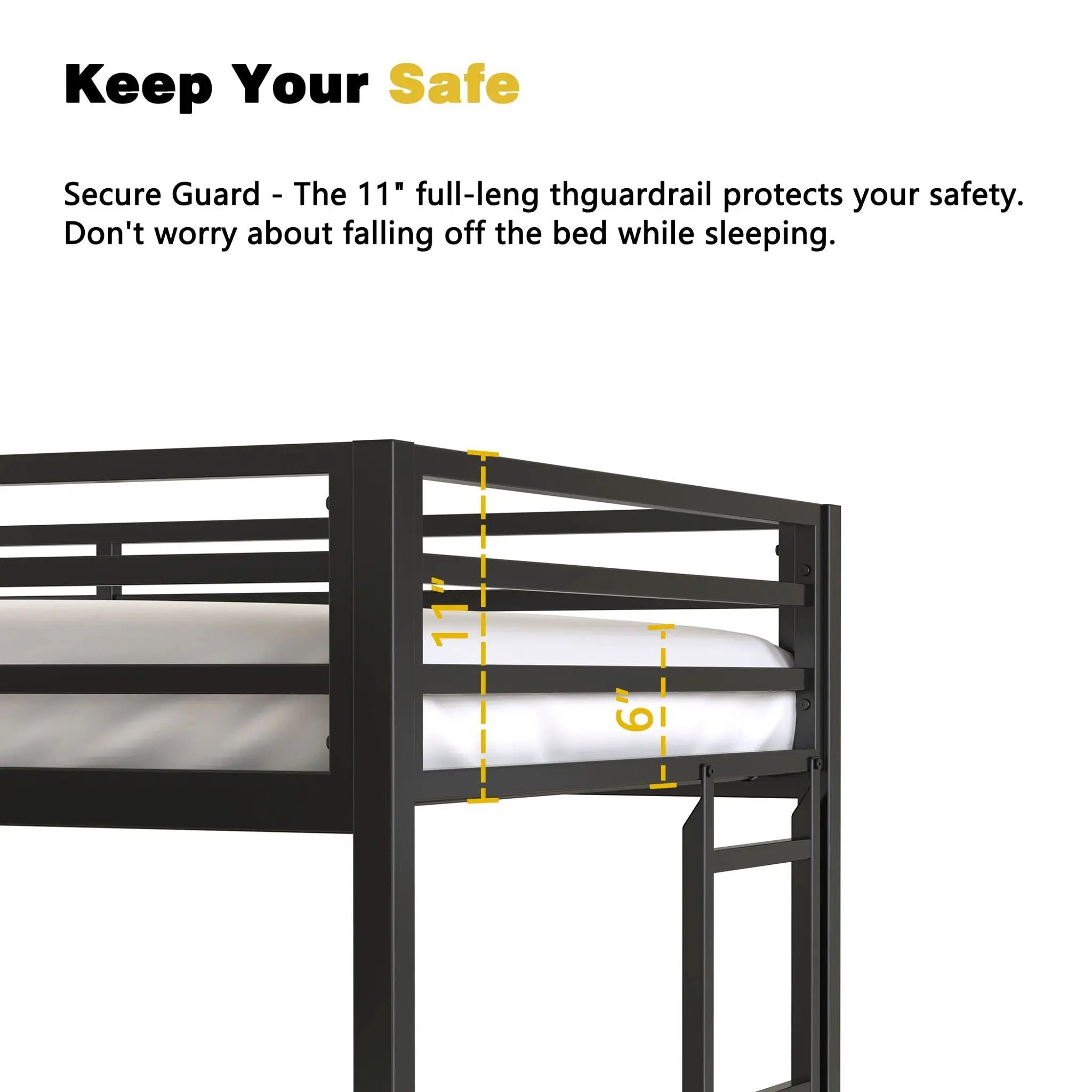 Adam - Twin Loft Bunk Bed With Cinnamon Wood Desk And Closet Rod - Black by Unique Piece Furniture