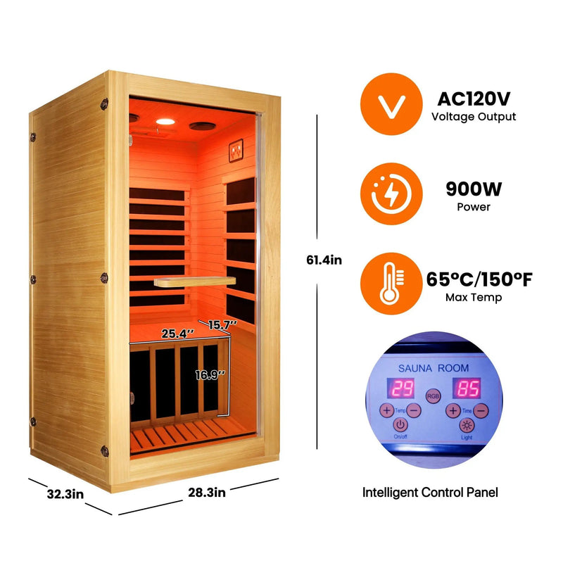 infrared sauna room single room by HouseOfZazla