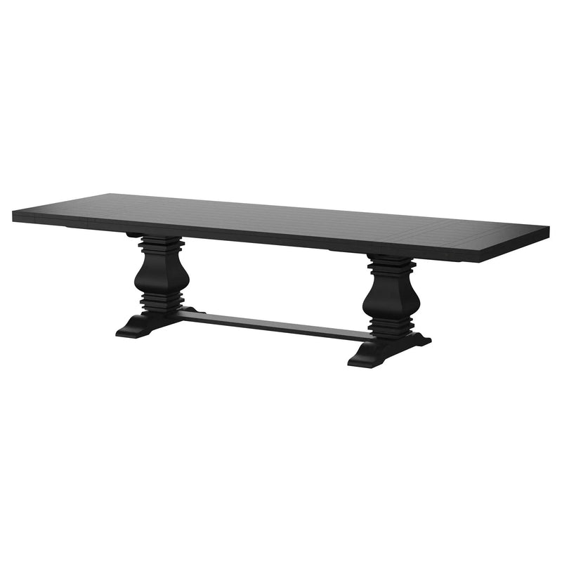 Florence 126-inch Extension Dining Table Distressed Black by Unique Piece Furniture
