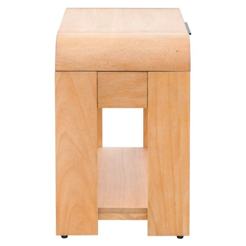 1 Drawer Waterfall Nightstand With Mid Century Design - Natural by HouseOfZazla