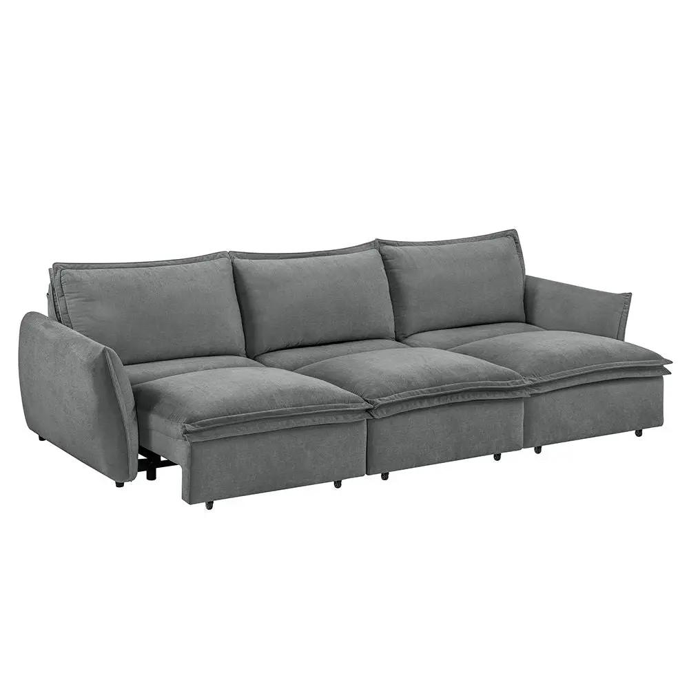 Eaden - Power Sofa With Sleeper - Gray Chenille by Unique Piece Furniture