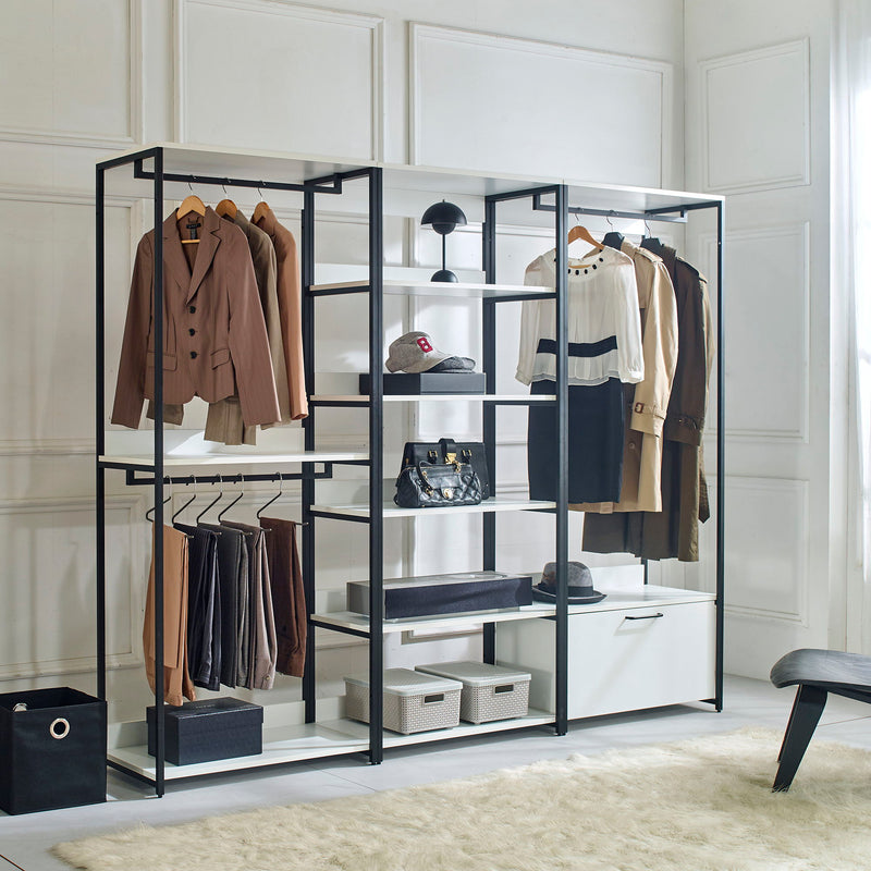Fiona - Freestanding Walk-In Closet System - White - Wood by HouseOfZazla