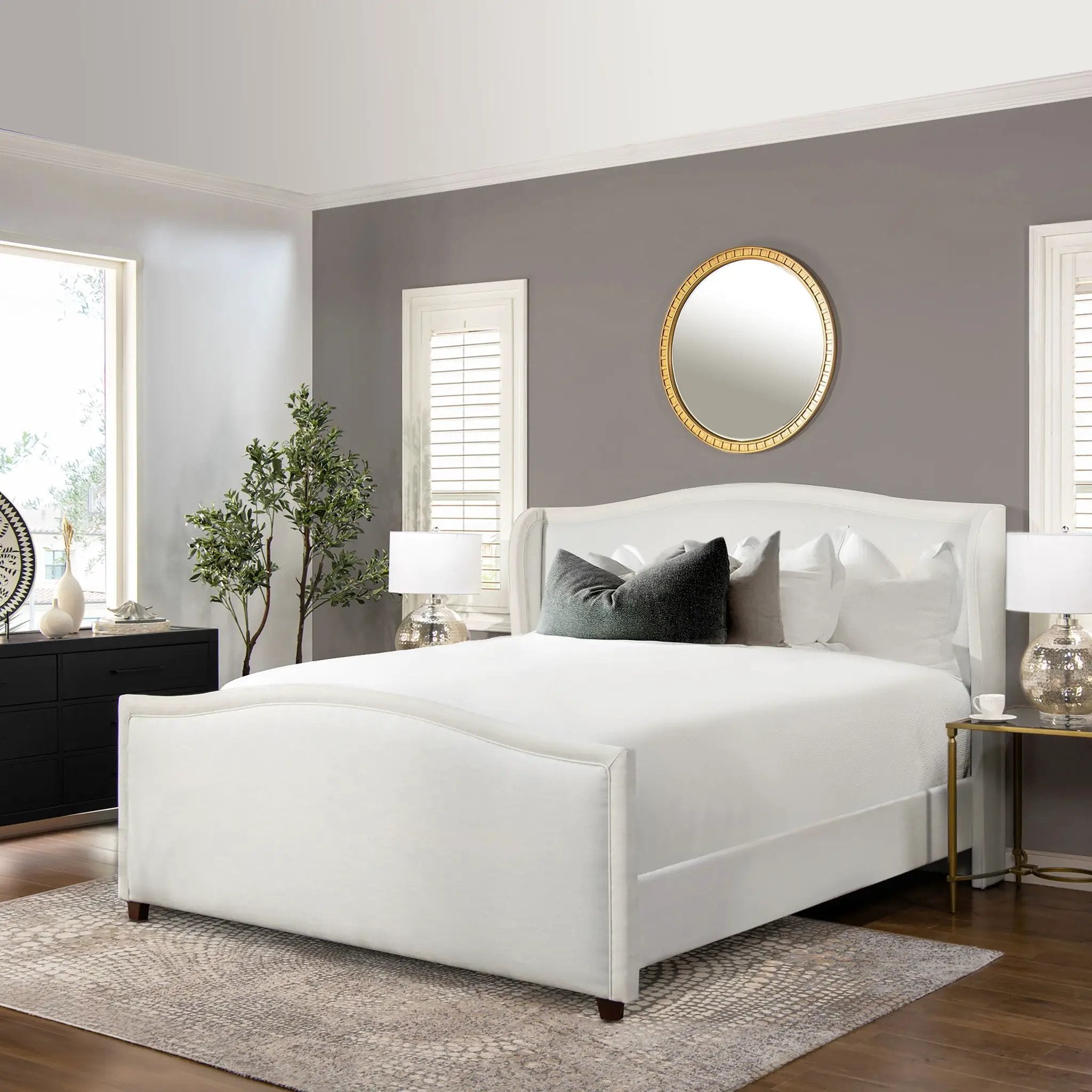 Carmen - Upholstered Wingback Panel Bed Frame by HouseOfZazla