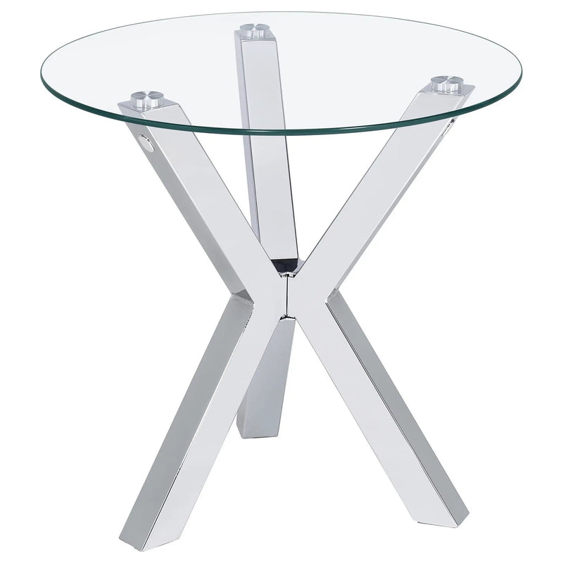 Kenzie 3-piece Round Coffee and End Table Set Chrome by Unique Piece Furniture