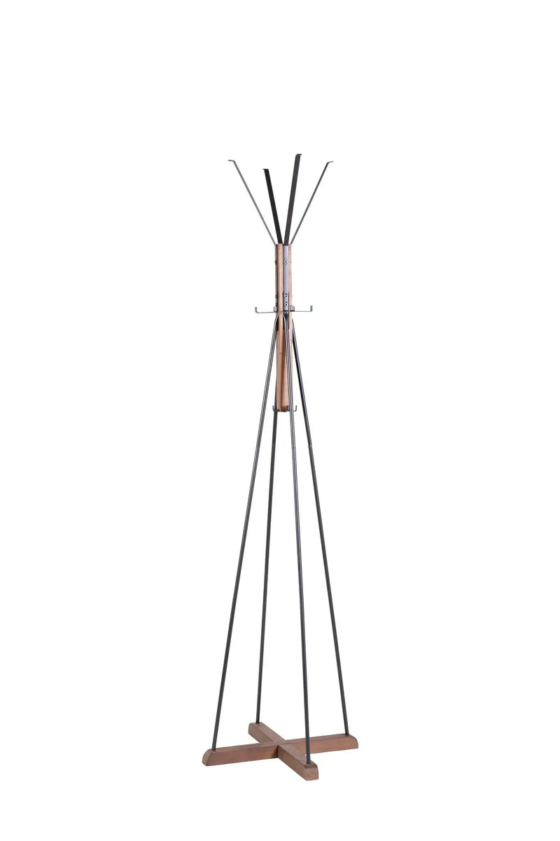 Reclaimed Wood And Metal Freestanding Coat Rack With Hooks Use In Bedroom, Living Room - Natural by Unique Piece Furniture