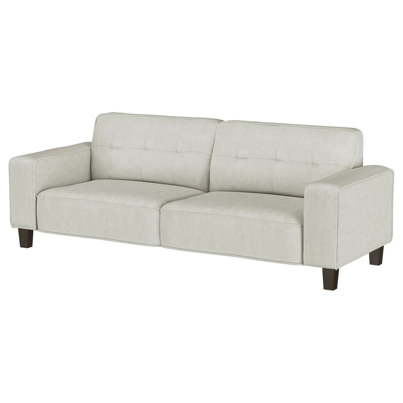 Deerhurst Upholstered Track Arm Tufted Sofa Greige by Unique Piece Furniture