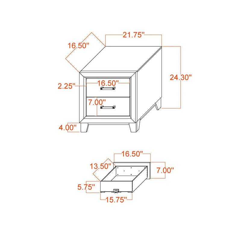 Soluto - Nightstand - Gray / Black by HouseOfZazla