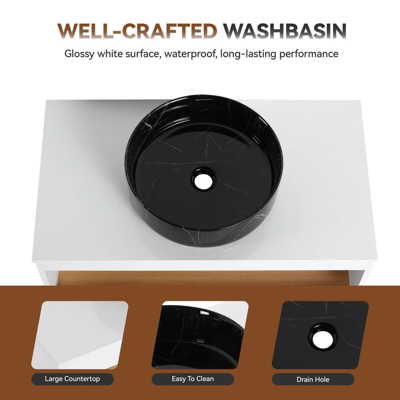 Floating Bathroom Vanity With Vessel Sink With Open Shelf Storage by HouseOfZazla