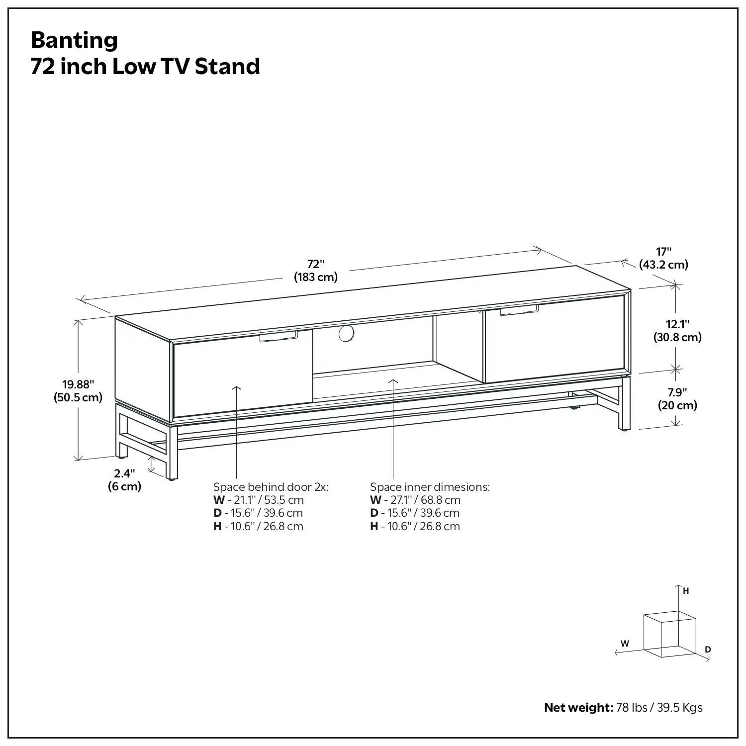 Banting - Low TV Stand - Walnut Brown by Unique Piece Furniture
