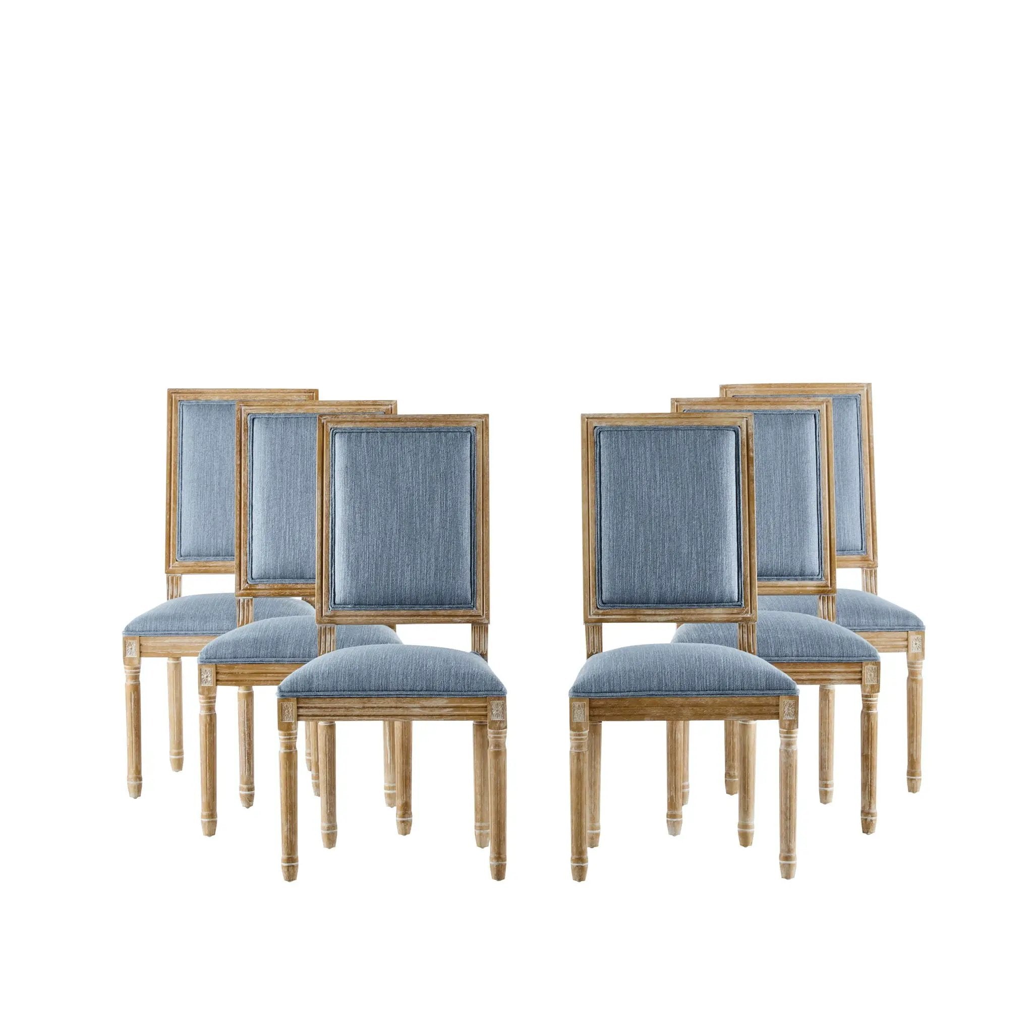 French Country Style Dining Chair With Upholstered Seating And Fluted Legs by HouseOfZazla