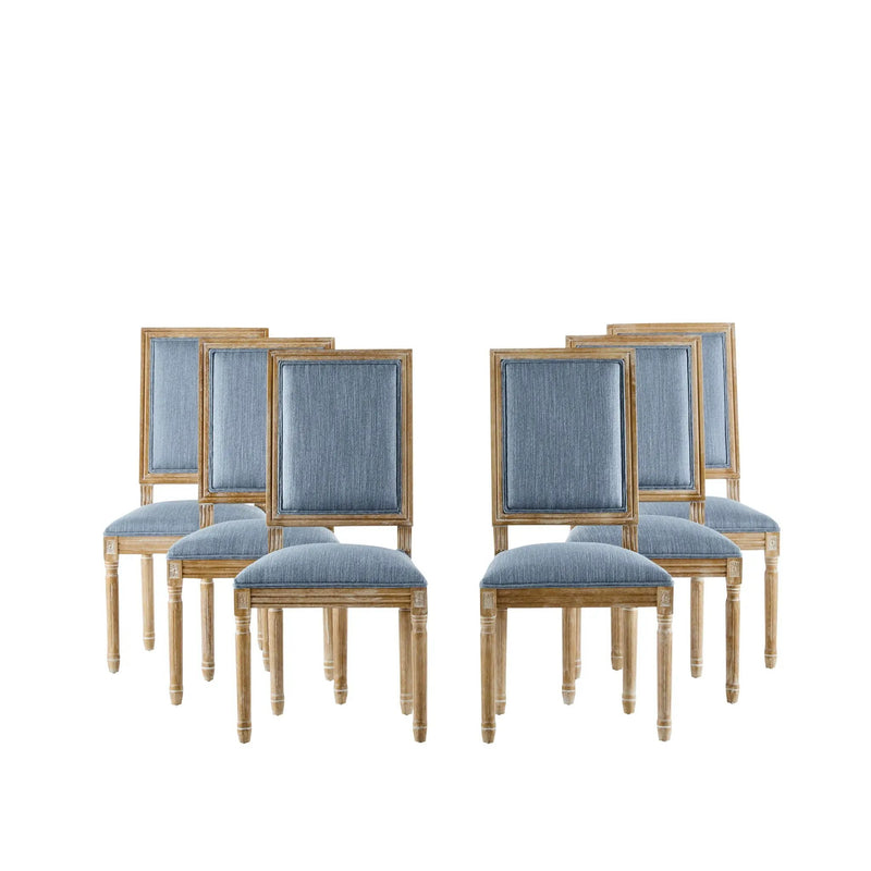 French Country Style Dining Chair With Upholstered Seating And Fluted Legs by HouseOfZazla