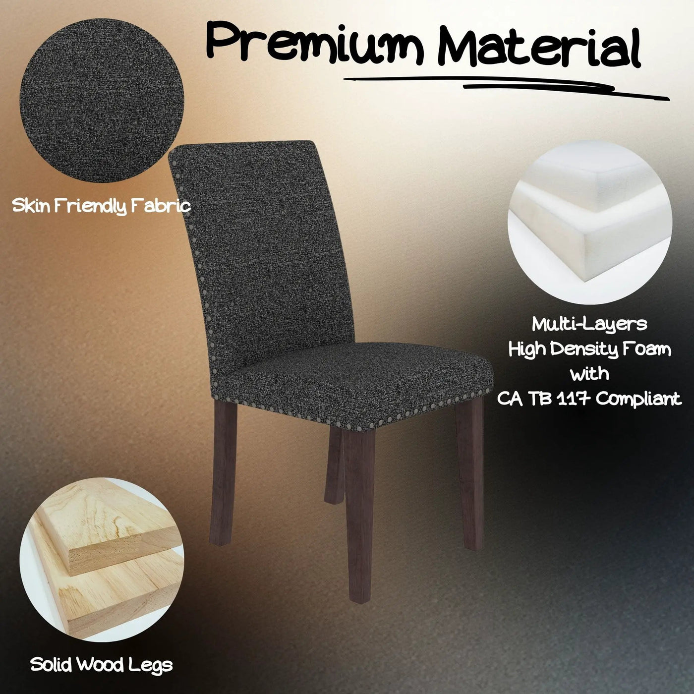 Upholstered Dining Chair With High Back Design (Set of 2) by HouseOfZazla