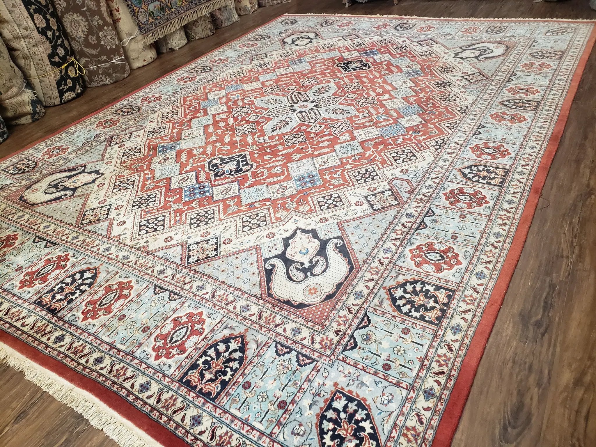 8 x11 Top Quality Veg Dye Turkish Carpet Decorative Handmade Geometric Area Rug by Jewel Rugs